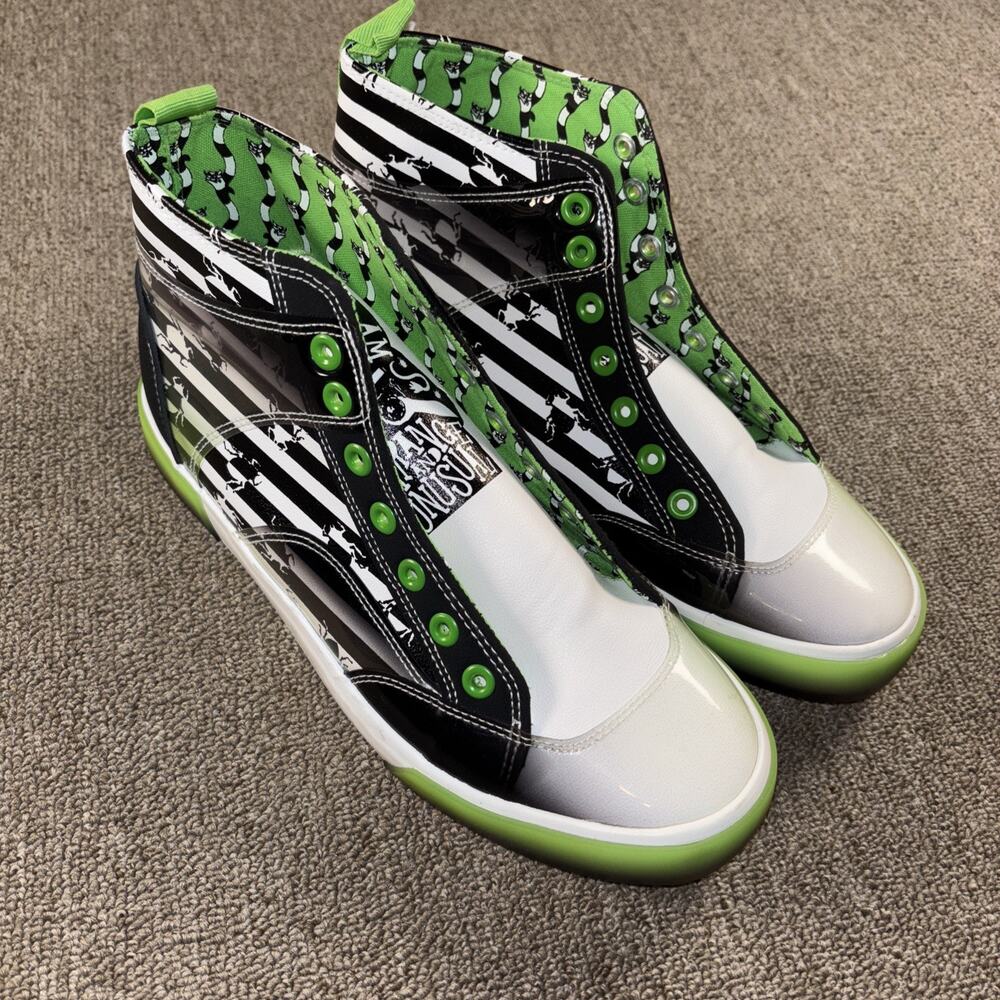 Beetlejuice High Top Sneakers New Black Green 8.5 Groundup
